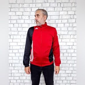 Adidas Track Jacket Zip/3 Stripes Embroidery-Alternative color sleeves-Size XL